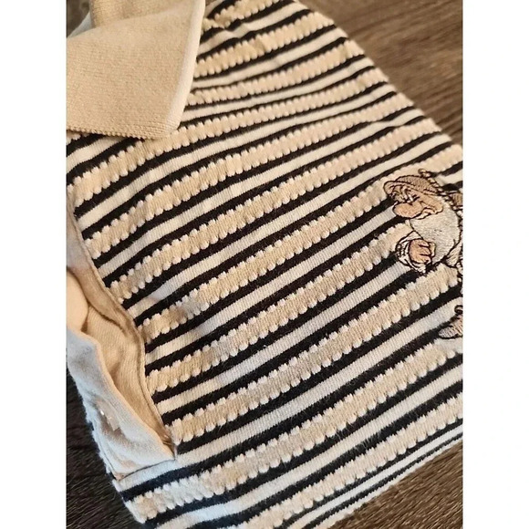 Vtg Walt Disney World Women's Polo Striped Golf Grumpy Seven Dwarfs Sz S Cotton - Picture 9 of 9